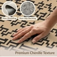 thumbnail image 6 of ODIKA 4'x6' Black Ivory Geometric Maze Design Washable Area Rug Intricate Handwoven Pattern with Modern Flair for Home Office, Under Desk, Non-Slip Chair-Friendly, Flatwoven, 6 of 7