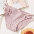 thumbnail image 2 of Women's Underwear Soft Sexy String Panties, Japanese Style Solid Color Seamless Mid Waist Briefs Fashion Sexy Antibacterial Cotton Brief Panties,Light Purple,L, 2 of 6