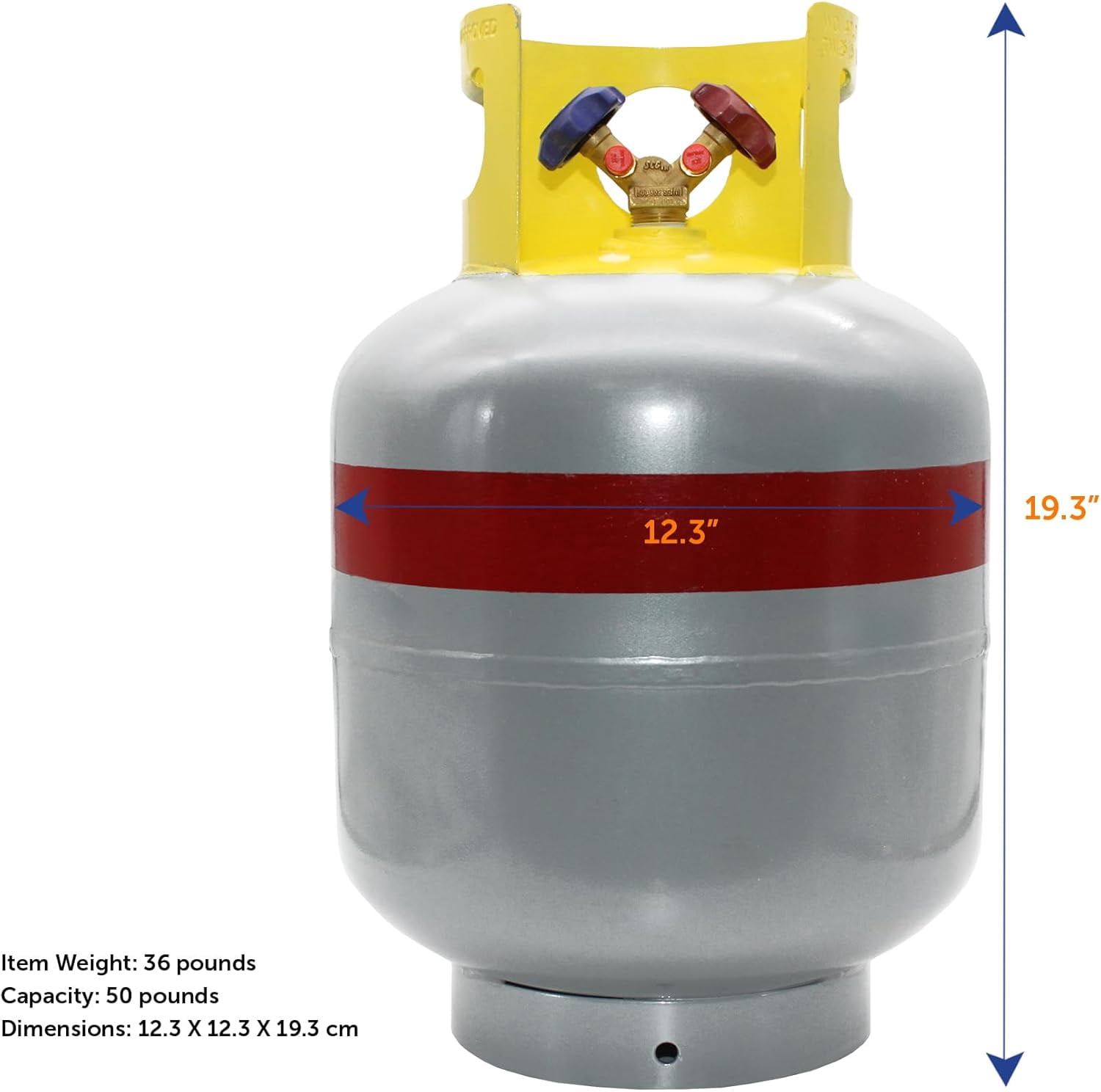Flame King 50-Pound A2L Refrigerant Tank, Heavy-Duty and Leakproof