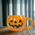 thumbnail image 5 of TIELUTT Unique Pumpkin Shape Ceramic Coffee Mug with Handle Fall Thanksgiving Themed Cup for Hot Beverages Pool Glasses and Platters Coffee Cups Mugs Bulk Kitchen Cup Set Mugs Tumbler Set for Kitchen, 5 of 5