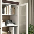 thumbnail image 5 of ENYOPRO Display Storage Cabinet with Glass Doors and Adjustable Shelves, Tall Kitchen Pantry Cabinets, Freestanding Storage Cabinet with Brown Top for Bedroom, Living Room, Hallway, White+Brown, 5 of 8