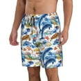 thumbnail image 2 of Kdxio Marine Animals Pattern Mens Casual Shorts - Drawstring Summer Beach Sports Shorts for Men, 2 of 9