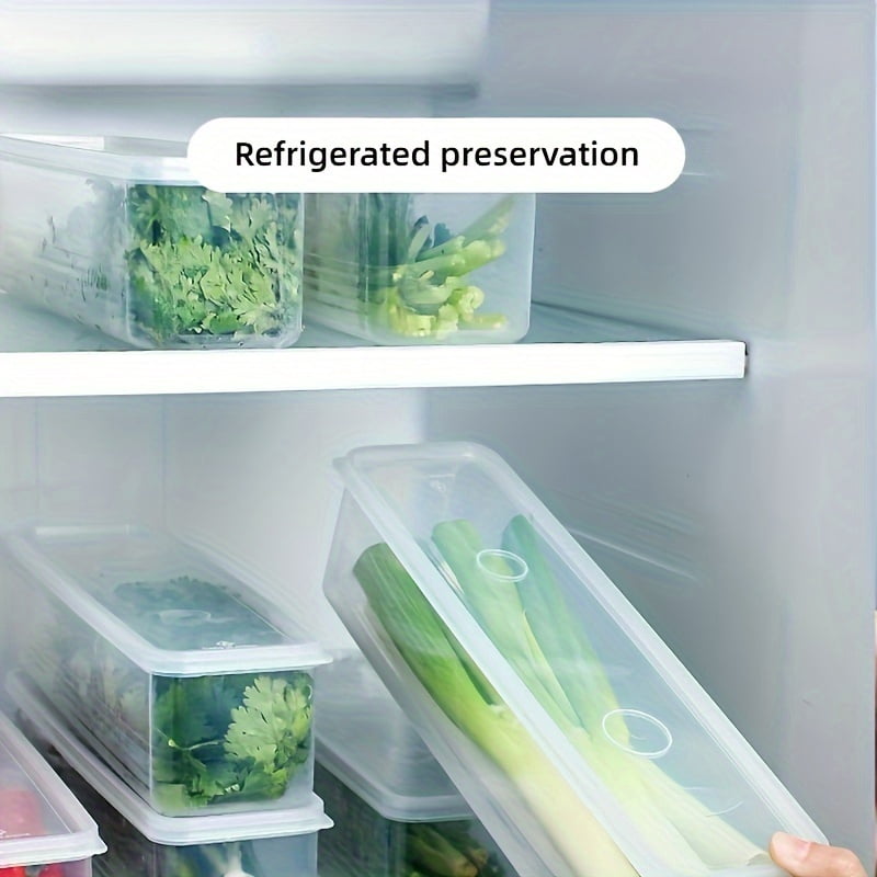 8pcs Set of Reusable Rectangular Food Storage Containers with Lids, Ideal for Onions, Cilantro, Garlic, Pasta, and Eggs - Durable Kitchen Essentials