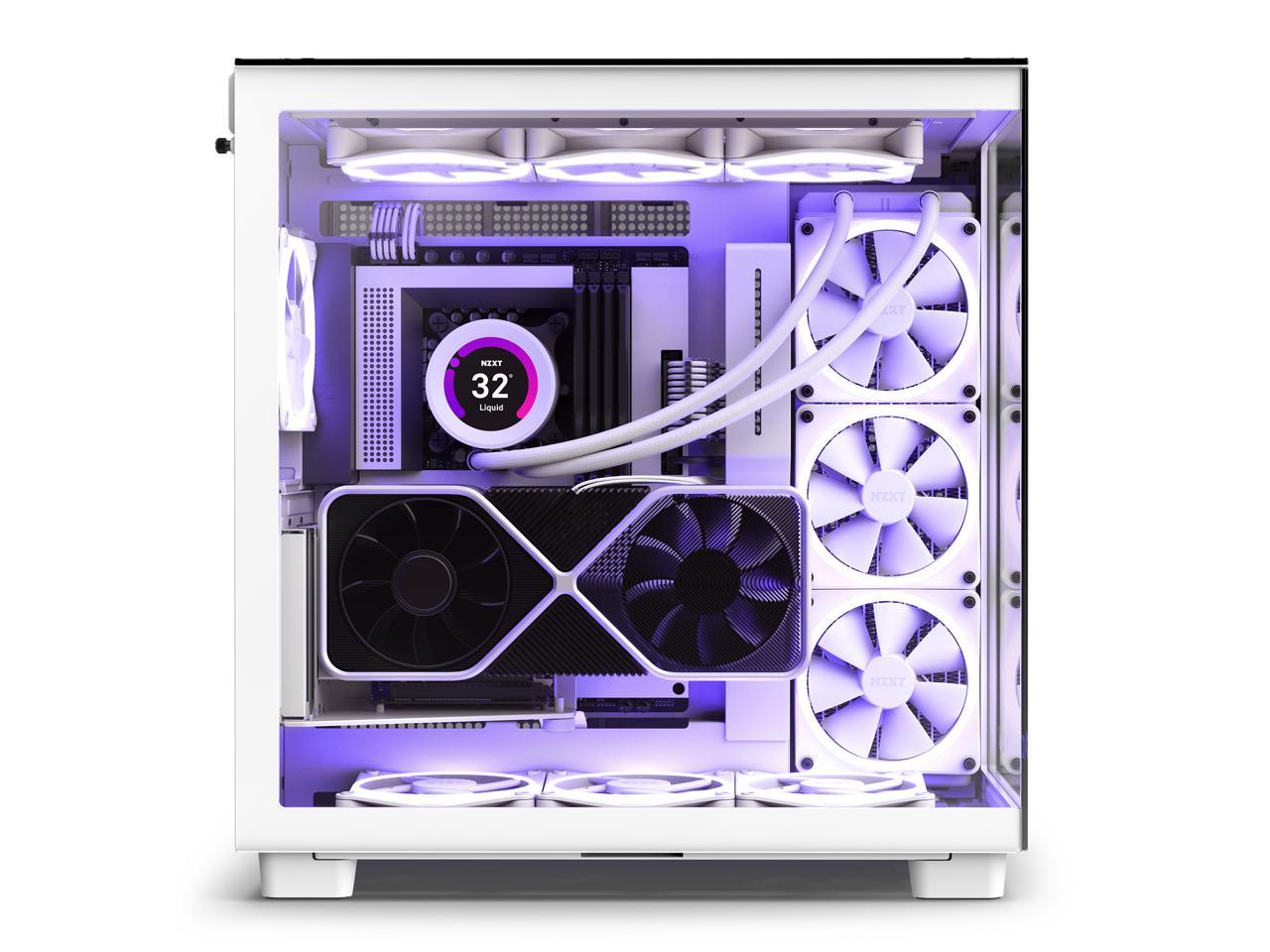 NZXT H9 Elite - All White - CM-H91EW-01 - Premium Dual-Chamber - Mid-Tower - RGB Fans - Case - image 3 of 19
