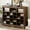 Rustic Brown, variant on Contemporary Square Shoe Cabinet | Store Shoes in 24 Cubbies, Serve as Sideboard | Durable Particle Board Finish | Keeps Shoes Accessible