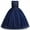 Dark Blue, variant on Kids Girls Flower Vintage Lace Princess Long Dress Tulle Pageant Formal Party Wedding Floor Dance Evening Gown 9-10 Years Light Purple