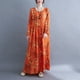 thumbnail image 2 of Vestido suelto de mujer Vintage estampado manga larga cuello redondo cintura alta Casual vestid Irfora  Vestido, 2 of 7