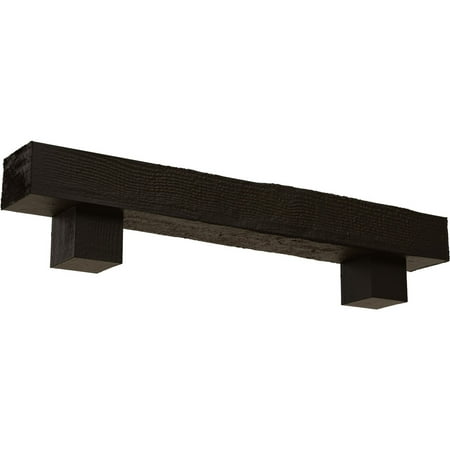 

Ekena Millwork 8 H x 8 D x 72 W Rough Sawn Faux Wood Fireplace Mantel Kit w/ Alamo Corbels Natural Ash