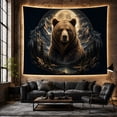thumbnail image 6 of Bear in Mountain Forest Under Full Moon, Majestic Fantasy Wildlife Decor for Animal Lovers, Nature Wall Art Halloween Gift, Tapestry Wall Hanging for Bedroom, Living Room, 6 of 7