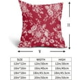 thumbnail image 5 of Vintage Floral Pillow Covers 20x20 Inch Set of 2 Wine Red Floral Outdoor Decorative Throw Pillows Chinoiserie Flower Pillowcases Rustic Farmhouse Cushion Covers for Couch Home Decor, 5 of 6