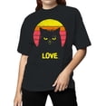 thumbnail image 2 of Retro Grumpy Cat Love Sunset Women's T-shirt, 2 of 3