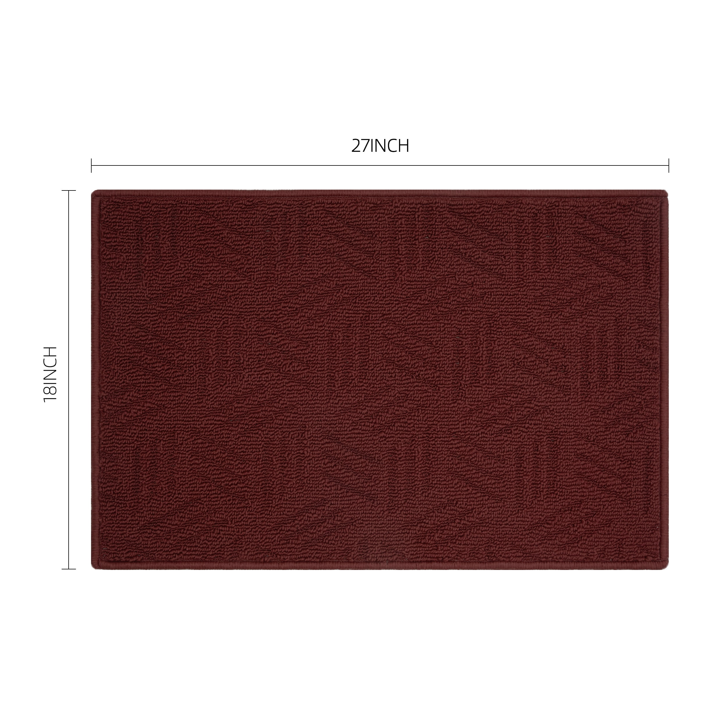 (2 pack) Mainstays Solid High Low Loop Kitchen Mat 18"x 27" Red Sedona