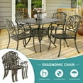 thumbnail image 5 of MEETWARM 5-Piece Patio Dining Set with 4 Chairs and 1 Square Table, Cast Aluminum, Black, 5 of 7