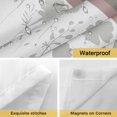 thumbnail image 4 of No Hook Shower Curtains with Snap-in Liner Set, Grey Stripes Abstract Waterproof Hotel Style Bathroom Shower Curtain, Geometric Spring Flowers Country Breathable Mesh Top Bath Curtains 60''x72'', 4 of 9