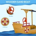 thumbnail image 5 of Outsunny 63" Wooden Kids Sandbox with Covered Protection Under Canopy, 5 of 9