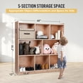 thumbnail image 3 of 8-Compartment Solid Wood Storage Cabinet, Kids Book Shelf, Kids Toy Storage Organizer for Classrooms, Daycare Cubby, with 4 Casters, 2 Storage Boxes for Home, School, Kindergarten, 3 of 6