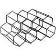thumbnail image 1 of Buruis 9 Bottles Metal Wine Rack, Countertop Free-Stand Wine Storage Holder, Space Saver Protector for Red & White Wines - Black$Tabletop Hexagon Wine Rack - Bottle Wine Holder for Wine Storage - No Assembly Required - Small Wine Rack and Wine Bottle Holder $Countertop Wine Rack -No Assembly Required - Wine Racks Countertop - Small Wine Rack - Wine Bottle Storage - Tabletop Wine Rack, 1 of 7
