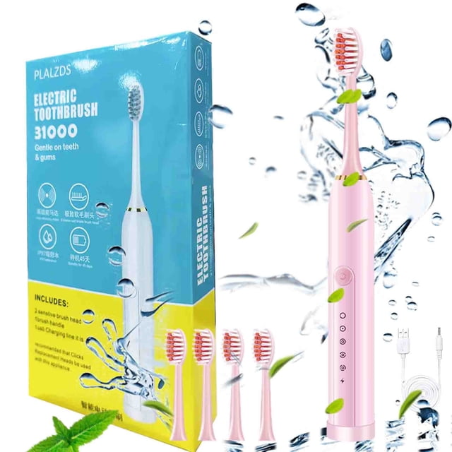 Prime Spring Deals 2025 Toothbrush, Toothbrush with 4 Brush Heads, 6 Cleaning Modes, Smart 20-Speed Timer Toothbrush Ipx7 -Newly Upgraded Toothbrush