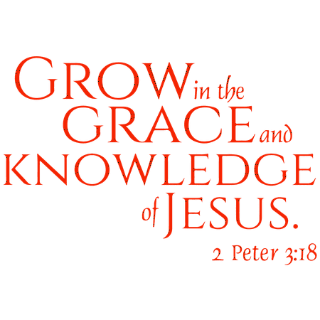 

2 Peter 3:18 - Grow in the grace and knowledge... Vinyl Decal Sticker Quote - Large - Orange Red