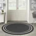 thumbnail image 3 of Nourison Essentials Indoor/Outdoor Black Ivory 4' x round Area Rug, (4 Round), 3 of 11