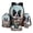 Border Collie Dog Daisy Flower Woodgrain, variant on Mechanical Wolf Print Backpack Sets for Kids 4 in 1 Primary Schoolbag Lunch Bag + Pencil Case + Water Bottle Holder, Travel Daypack School Bag for Girls Boys