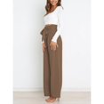 thumbnail image 4 of Pantalones largos de pierna, pantalones cómodos de pierna ancha y larga para mujer, pantalones con lazo en la cintura, instalación sin esfuerzo, 4 of 8