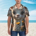 thumbnail image 4 of Lsque Adorable Llama In Flowers pattern Hawaiian Shirt for Men, Unisex Summer Beach Casual Short Sleeve Button Down Shirts-X-Large, 4 of 9