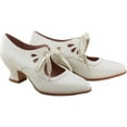 thumbnail image 6 of KAQ Women's Adorable Vintage Shoes Victorian Mary Jane Pumps Retro Point Toe Lace Up Shoes, 6 of 9