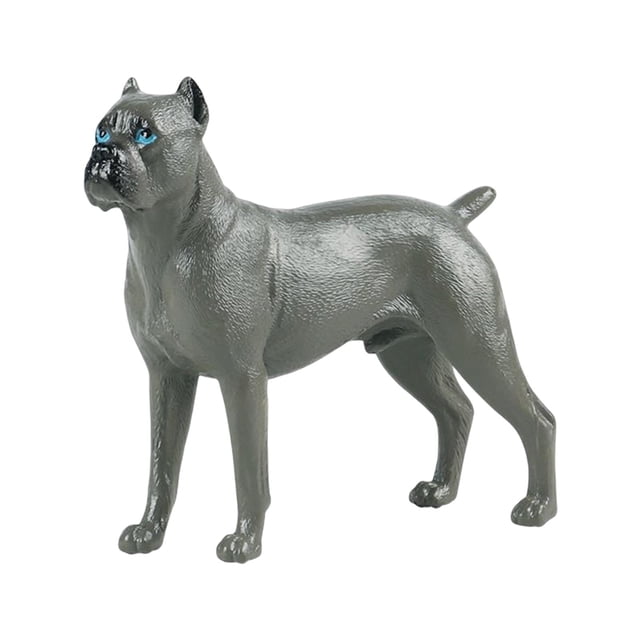 Figuras de perros de simulación, modelos de juguetes de animales para mascotas, figuras de acción muy detalladas para Cathrow gris Zulema estatuilla de animales