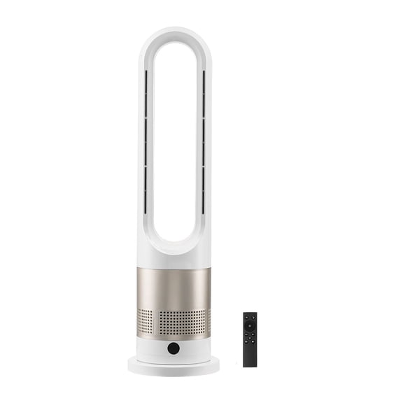 Bladeless Tower Fan with Heating&Cooling, 80° Oscillation, 8 Speeds&Remote Control for Home Office