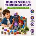 thumbnail image 6 of 200-Piece Magnetic Blocks Set with Light-Up Accent Cubes, 22 Textured Designs, Fantasy STEM Building Toy, 0.8-Inch Mini Blocks, Ages 3+, 6 of 6