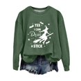 thumbnail image 2 of YVNAURA Women's Yes I Can Drive A Stick Funny Witch Sweatshirt Sarcastic Broomstick Joke Pullover Crewneck Long Sleeve Halloween Spooky Season Casual Fall Top 1 Pack, JN,L, 2 of 4