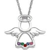 Personalized Planet Family Family Birthstone Angel Sterling Silver Pendant