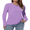 Lavender, variant on Women's Long Sleeve Shirts, 100% Cotton Crew Neck Long Sleeve T Shirt for Women, Soft Lightweight Casual Basic Cotton Top, Black XL