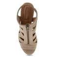 thumbnail image 4 of Alexis Bendel Ladies Taupe Nubuck Leather Heel Sandals Size 7, 4 of 6