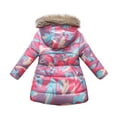 thumbnail image 4 of Curuila Kids Girls Boys Coats Zipper Long Sleeve Cartoon Print Outwear Thick Hooded Long Jacket Pink Size 2-3 Years, 4 of 8