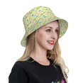 thumbnail image 6 of KLL Armadillo Floral Bucket Hat for Women Men Packable Travel Beach Sun Hat Outdoor Rave Accessories Reflective Fisherman Cap, 6 of 7