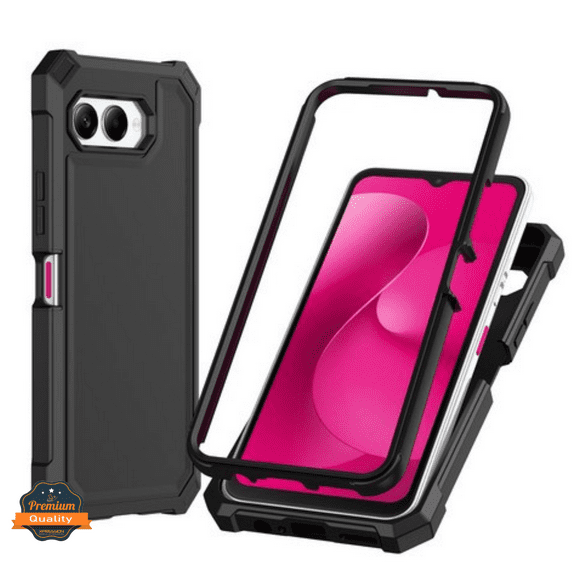 For T-Mobile REVVL 8 2025 Full Body Hybrid TPU Shockproof Heavy Duty Frame Protective Phone Case [Black]