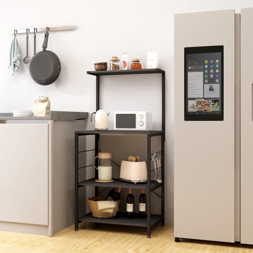 HUNLUYEN Bakers Rack for Kitchen,4Tier Kitchen Storage Shelf Rack