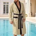 thumbnail image 4 of SHTXOZHI Men's Long Sleeve Long Bathrobe Lightweight Spa Homewear Soft Robe Sleepwear Tie Waist Loungewear with Pockets, 4 of 7