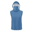 thumbnail image 5 of Women's Summer Sleeveless Hooded Sun Protection Top Shirts Blouses Solid Color Ice Silk Casual Daily Wear Vacation Beach Travel Fashion Essential | CSEONE,Blue XL, 5 of 9