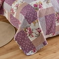 thumbnail image 7 of JML Quilt Set 3-Piece King Size, Soft Reversible 1 Quilt & 2 Shams Bedspread Coverlet Set,Light Purple Flowers, 7 of 7