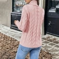 thumbnail image 4 of Sriper Womens Cable Knit Sweater Long Sleeve Warm Chunky Turtleneck Sweaters Casual Cozy Soild Color Pullover Tops Work Early Fall Fashion Outfits, 4 of 8