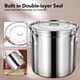 thumbnail image 4 of Recipientes de almacenamiento de alimentos Newget de acero inoxidable de 17 kg de capacidad, 4 of 7