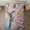thumbnail image 3 of Lotusprinthandmade Floral Hummingbird Bedding Set (Made in Vietnam) (104x88), hummingbird and floral bedspread, hummingbird comforter set, 3 of 5