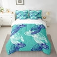 thumbnail image 2 of YST Sea Turtle Comforter Set Queen 7 Piece Teal Blue Ocean Marine Animals Bed in a Bag,Coastal Nautical Bedding Set(1 Comforter,1 Fitted Sheet,1 Flat Sheet,2 Pillowcases,2 Throw Pillow Covers), 2 of 4