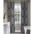 thumbnail image 4 of Traditional Tribe Sheer Curtains 84 Inch Length 2 Panels Set for Living Room/Bedroom, Retro Rustic Morocco Pattern Kitchen Curtains Grommet Semi-Sheer Curtains Drapes Window Treatments 52"x84"x2, 4 of 7