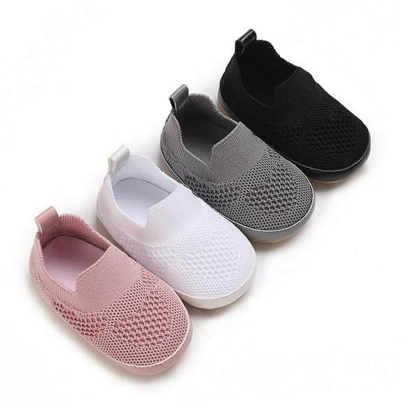 Jinhomg Baby Sneakers Girls Boys Lightweight Slip On Shoes Breathable Mesh Non-Slip First Walkers Shoes Infant Tennis Shoes Gray 11