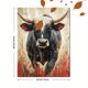 thumbnail image 3 of Qisvanset 12x16 Inch Charging Bull Canvas Wall Art, Dynamic Fiery Wildlife Painting Rustic Strength Style Wall Decor for Living Room, 3 of 8
