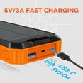 thumbnail image 5 of 49800mAh Solar Power Bank Portable Solar Charger Built in 3 Cables and 5W Wireless Charger Power Bank,Built-in Super Bright Flashlight,Battery Pack Suitable for Outdoor Camping Hiking(Orange﻿), 5 of 9